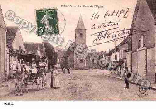 Ville de VERON, carte postale ancienne