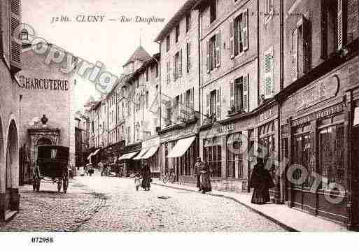 Ville de CLUNY, carte postale ancienne