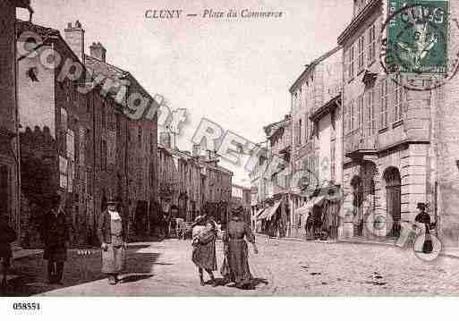 Ville de CLUNY, carte postale ancienne