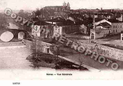 Ville de NERAC, carte postale ancienne