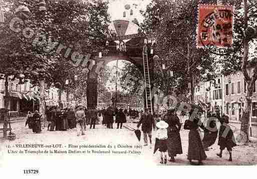 Ville de VILLENEUVESURLOT, carte postale ancienne