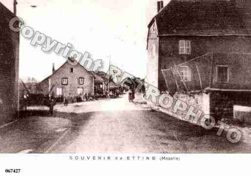 Ville de ETTING, carte postale ancienne