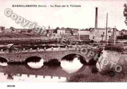 Ville de MARSILLARGUES, carte postale ancienne