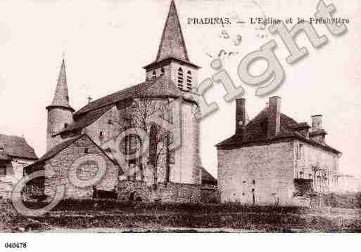 Ville de PRADINAS, carte postale ancienne