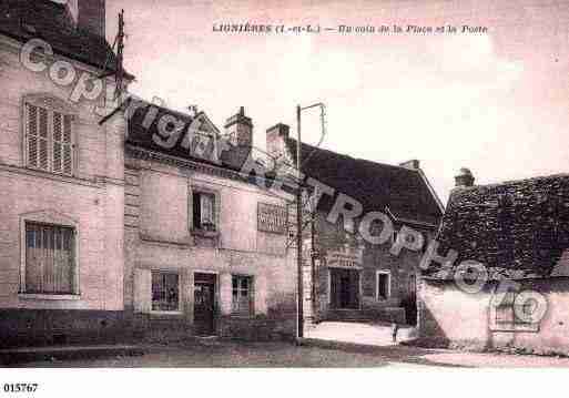 Ville de LIGNIERESDETOURAINE, carte postale ancienne