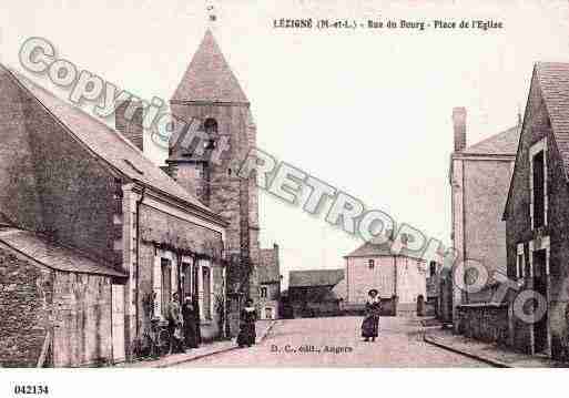 Ville de LEZIGNE, carte postale ancienne