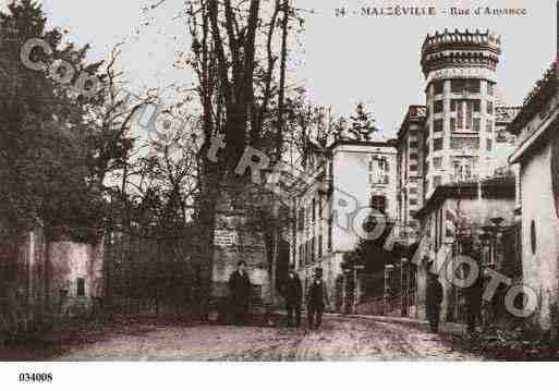 Ville de MALZEVILLE, carte postale ancienne