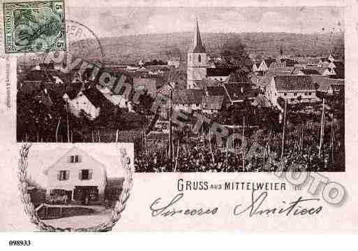 Ville de MITTELWIHR, carte postale ancienne