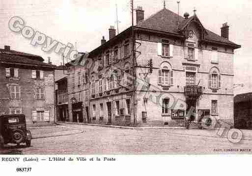 Ville de REGNY, carte postale ancienne