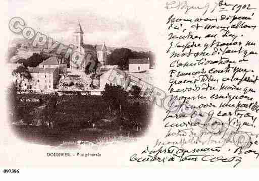 Ville de DOURBIES, carte postale ancienne