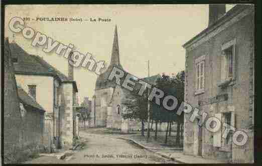 Ville de POULAINES Carte postale ancienne