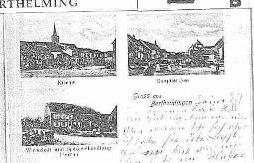 Ville de BERTHELMING Carte postale ancienne