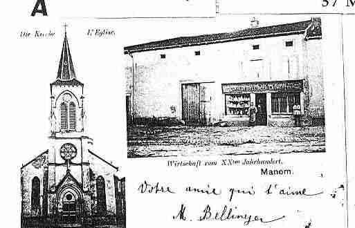 Ville de MANOM Carte postale ancienne