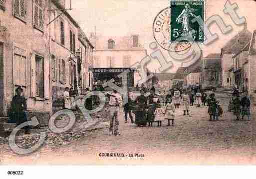 Ville de COURGIVAUX, carte postale ancienne