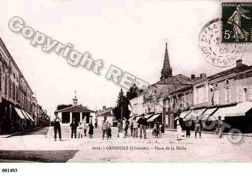 Ville de GRIGNOLS, carte postale ancienne