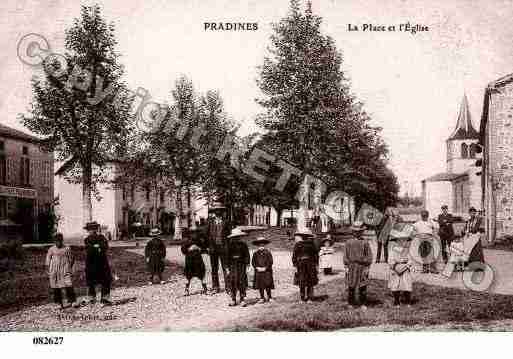 Ville de PRADINES, carte postale ancienne