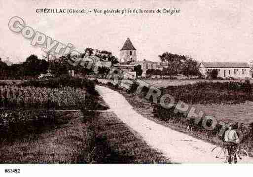 Ville de GREZILLAC, carte postale ancienne