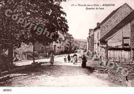 Ville de ASQUINS, carte postale ancienne