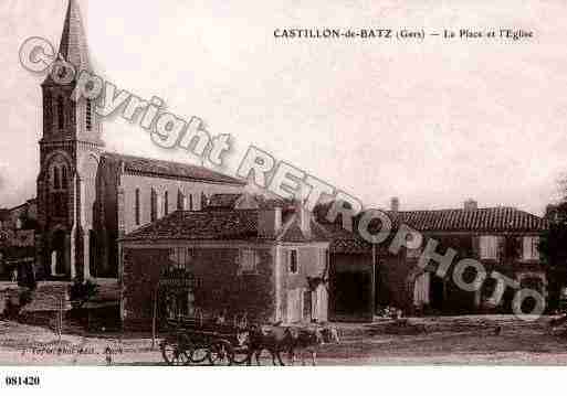 Ville de CASTILLONDEBATS, carte postale ancienne