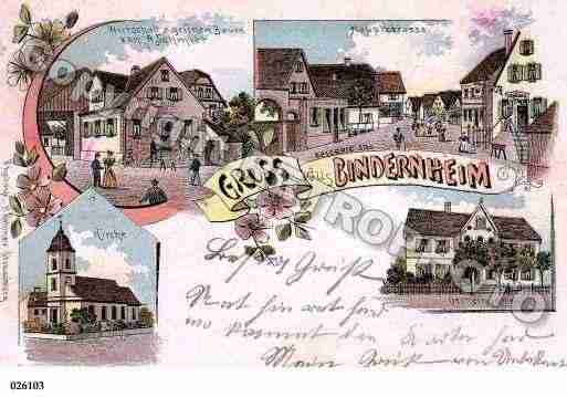 Ville de BINDERNHEIM, carte postale ancienne
