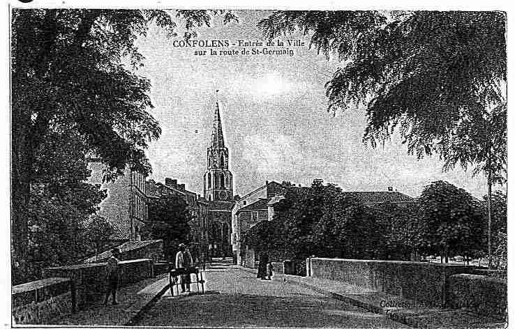 Ville de CONFOLENS, carte postale ancienne