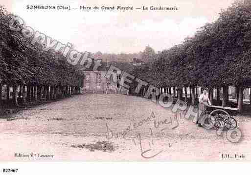 Ville de SONGEONS, carte postale ancienne