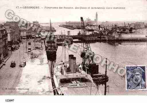 Ville de CHERBOURG, carte postale ancienne