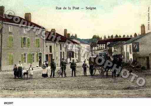 Ville de SOLGNE, carte postale ancienne