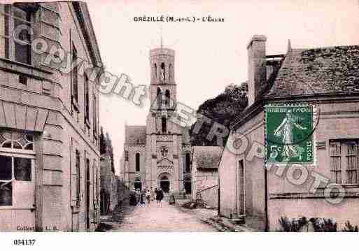 Ville de GREZILLE, carte postale ancienne