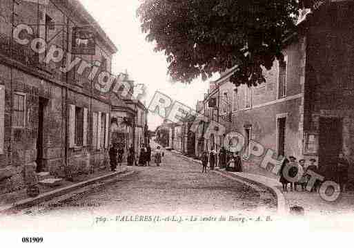 Ville de VALLERES, carte postale ancienne