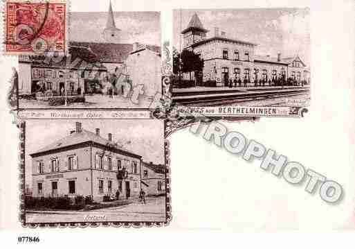 Ville de BERTHELMING, carte postale ancienne