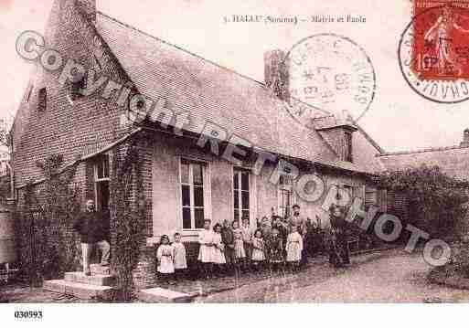 Ville de HALLU, carte postale ancienne