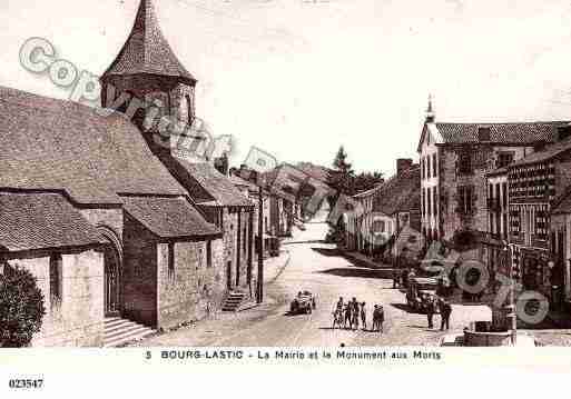 Ville de BOURGLASTIC, carte postale ancienne