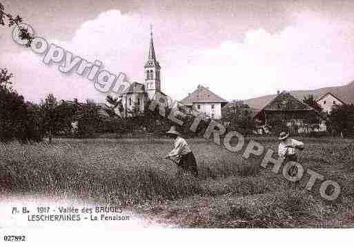 Ville de LESCHERAINES, carte postale ancienne