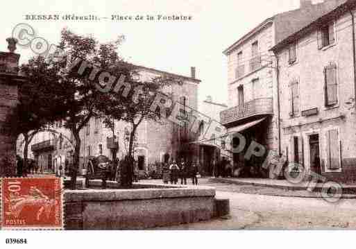 Ville de BESSAN, carte postale ancienne