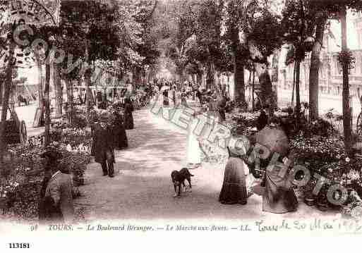 Ville de TOURS, carte postale ancienne