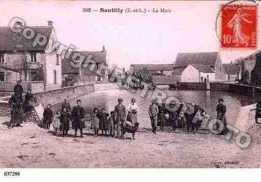 Ville de SANTILLY, carte postale ancienne