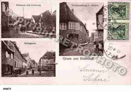Ville de HATTSTATT, carte postale ancienne