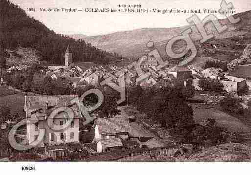 Ville de COLMARS, carte postale ancienne