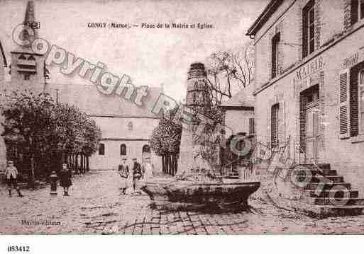 Ville de CONGY, carte postale ancienne