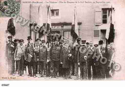 Ville de HORTES, carte postale ancienne