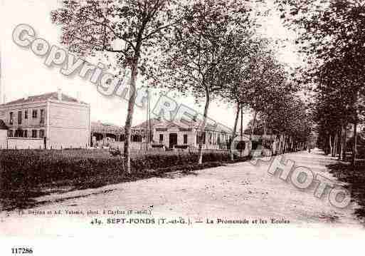 Ville de SEPTFONDS, carte postale ancienne