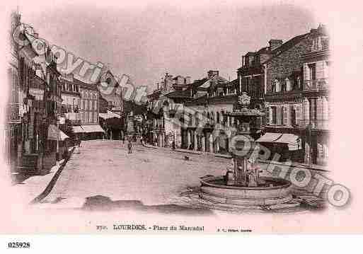 Ville de LOURDES, carte postale ancienne