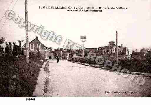 Ville de GREVILLERS, carte postale ancienne