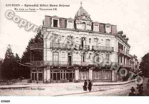 Ville de LOURDES, carte postale ancienne