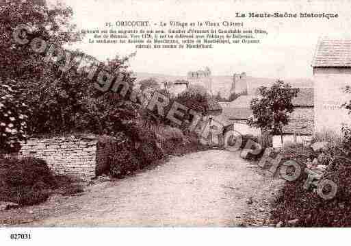Ville de ORICOURT, carte postale ancienne