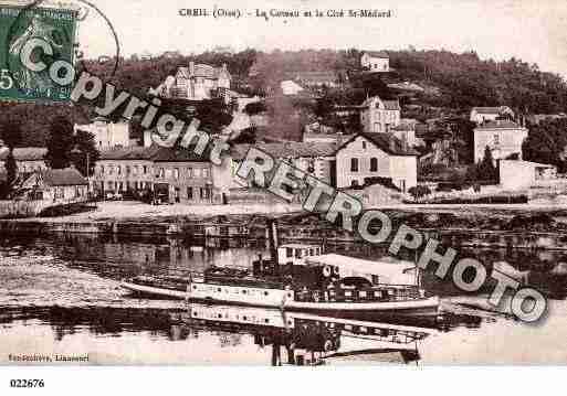 Ville de CREIL, carte postale ancienne