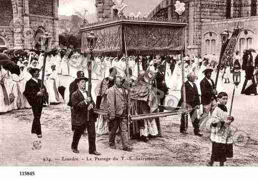 Ville de LOURDES, carte postale ancienne