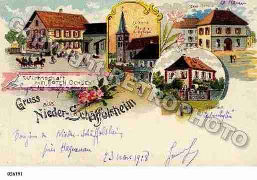 Ville de NIEDERSCHAEFFOLSHEIM, carte postale ancienne