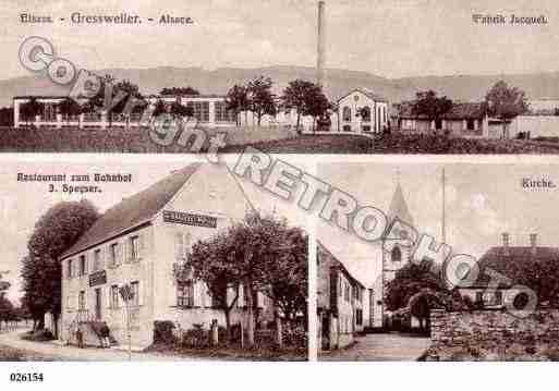 Ville de GRESSWILLER, carte postale ancienne